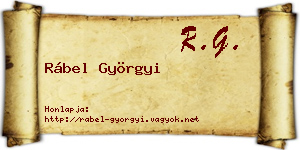 Rábel Györgyi névjegykártya